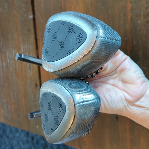 Isola Coral platform Cintoia printed leather heels 6.5 - Picture 9 of 11